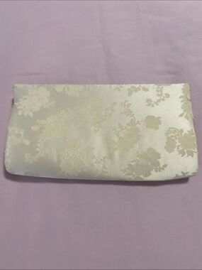 Elegant Cream Floral Peau de Soie Clutch Bag